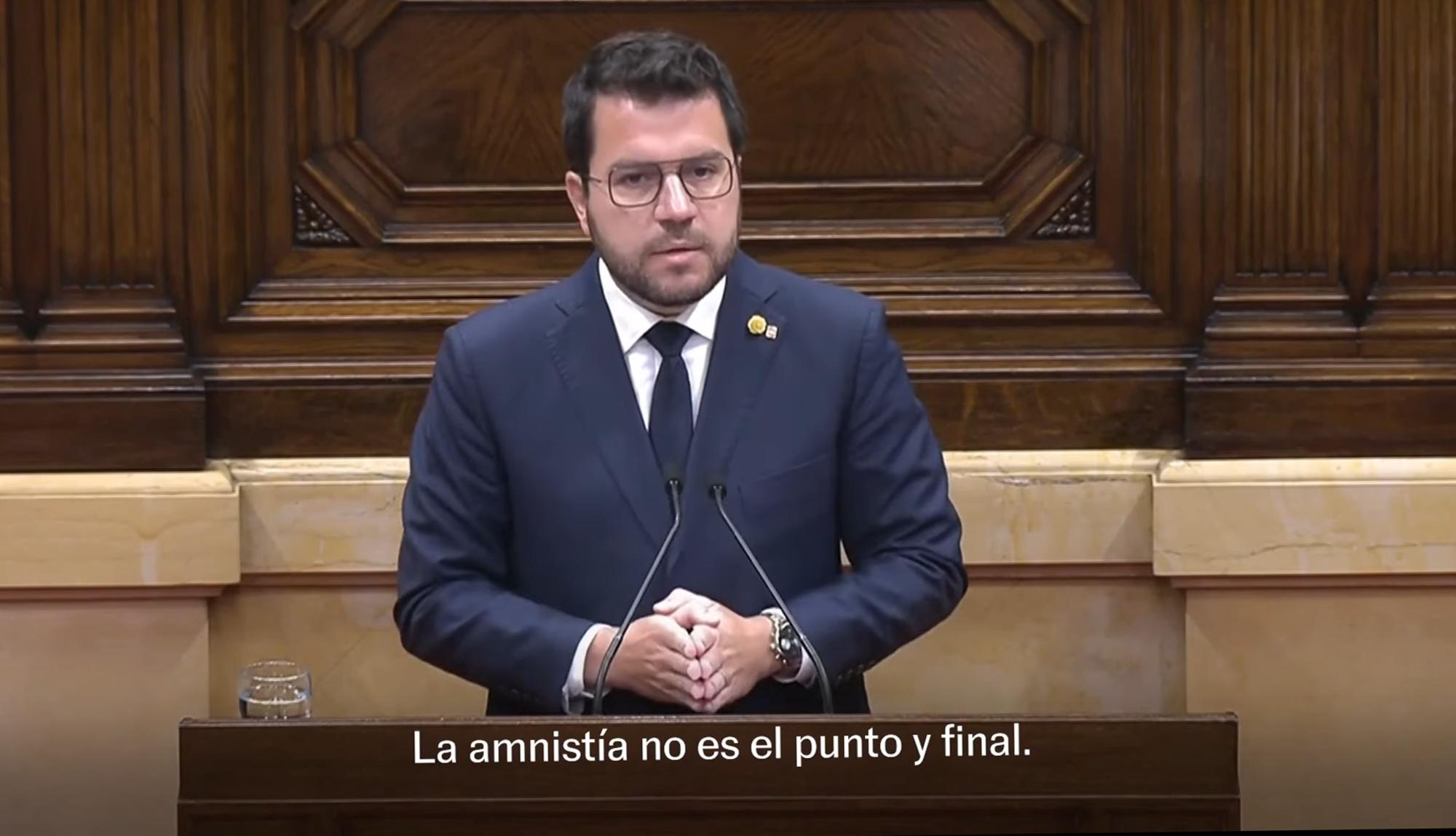 Pere Aragonés en el Parlament